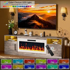 PRETZI Fireplace TV Stand with 36" Fireplace Up to 80" TVs, Remote Control - Image 5