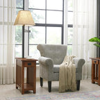 Leick Home Mission End Table, Solid Wood, Built-In-Lamp, 1 Drawer, Bottom - Image 2
