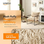 VINGLI 28" Wide Plush Upholstery Sling Modern Accent Chairs Set of 2, Cute - Image 3