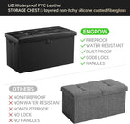 ENGPOW Storage Ottoman Bench, Fireproof Folding Bench - Image 8