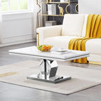 Henf 47" Modern White Faux Marble Coffee Table by Henf