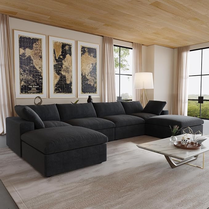 JACH 160.6" U-Shaped Sectional Couch, Modern Modular Convertible Sofa - Image 7