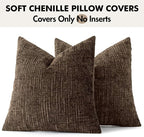 MIULEE Chenille Textured Throw Pillow Covers Reddish Brown 20x20 Set of 2 | - Image 7