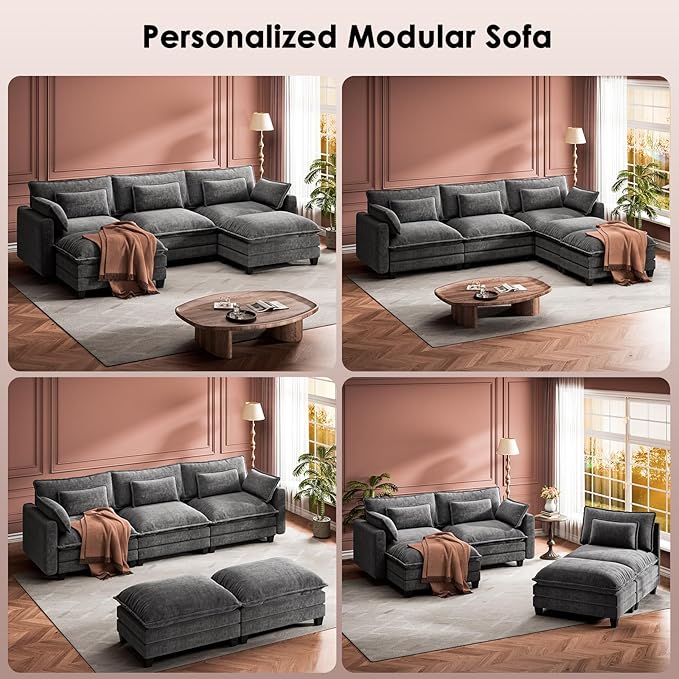 Marsail Modular Sectional Sofa 110.6" U-Shaped Modern Comfy Cloud Couch - Image 6