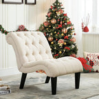 Mid Century Modern Accent Chair, Button Tufted Armless Lounge Chair, - Image 8