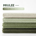 MIULEE Soft Corduroy Decorative Throw Pillow Covers Light Green 24x24 | Set of 4 - Image 4