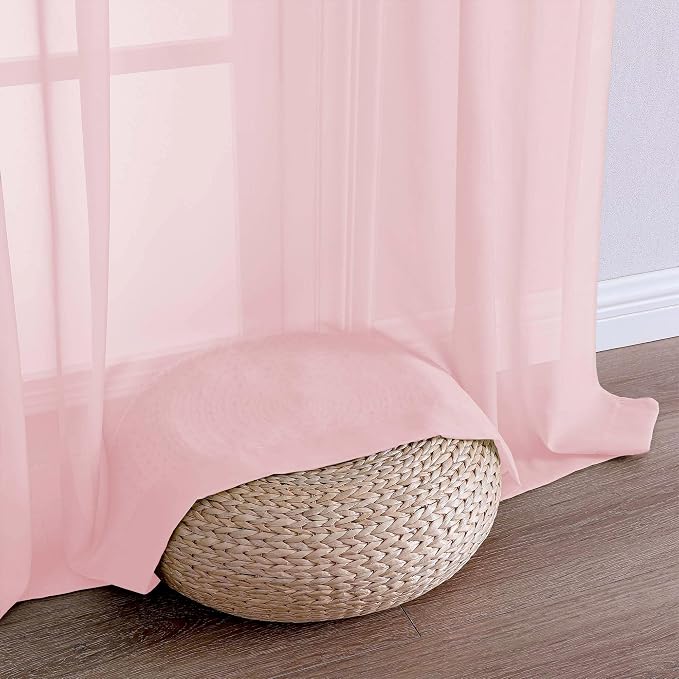 Blush Pink Bedroom Curtains 2 Panel Sets 90 Inch Length, 59 Inch Extra Wide - Image 6