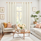 YoungsTex 72 Inch Length Natural Linen Curtains - Image 2