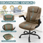 Leather Office Chair, PU Home Computer Desk Chairs - Image 6
