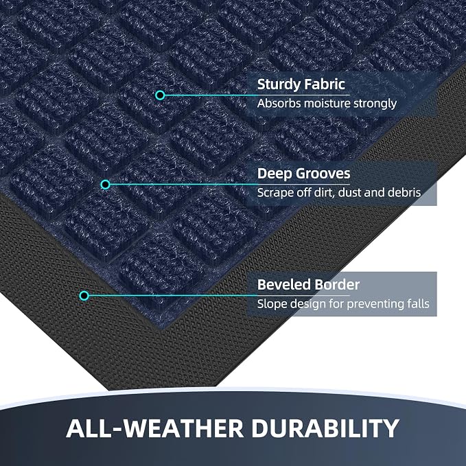 Front Door Mat Outside Entrance, Heavy Duty Waterproof Doormat | 35.5"x24" - Image 4