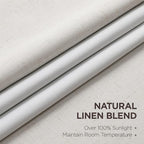 Joydeco Pinch Pleated Linen Curtains Darkening Drapes - Image 2