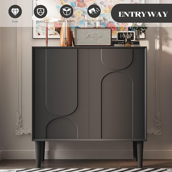Easyego 31.5″ Mid Century Modern Sideboard Buffet Cabinet, Dining Room - Image 5