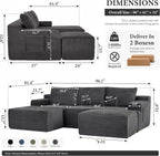 96" Sectional Couches for Living Room Cloud Couch Sofa - Image 2