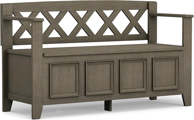 SIMPLIHOME Amherst Entryway Storage Bench by SimpliHome