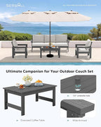 SERWALL HDPE Patio Conversation Set, 6-piece Sectional Outdoor Furniture Set - Image 6