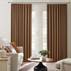 Cappuccino Brown Mocha Curtains 40x108 Inches Long 2 Panels Set, Pinch Pleated - Image 4