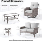 ovios 5-Piece Patio Furniture Set, Outdoor Wicker Sofa - Image 9