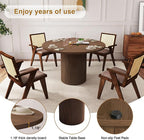 Round Dining Table for 4, Modern Farmhouse Kitchen Table, 47 Inch Small Circle - Image 5