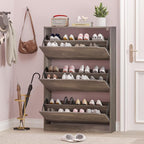 BORNOON Shoe Cabinet with 3 Flip Drawers, Hidden Wood Shoe Cabinet, - Image 7