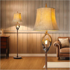 Scenekoy Rustic Farmhouse Antlers Floor Lamp by SCENEKOY