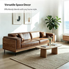Mid-Century Modern Leather Sofa 111.81" - Image 8