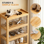 Magshion Display Cabinet with Acrylic Doors, 4-Tier Curio Cabinet - Image 6