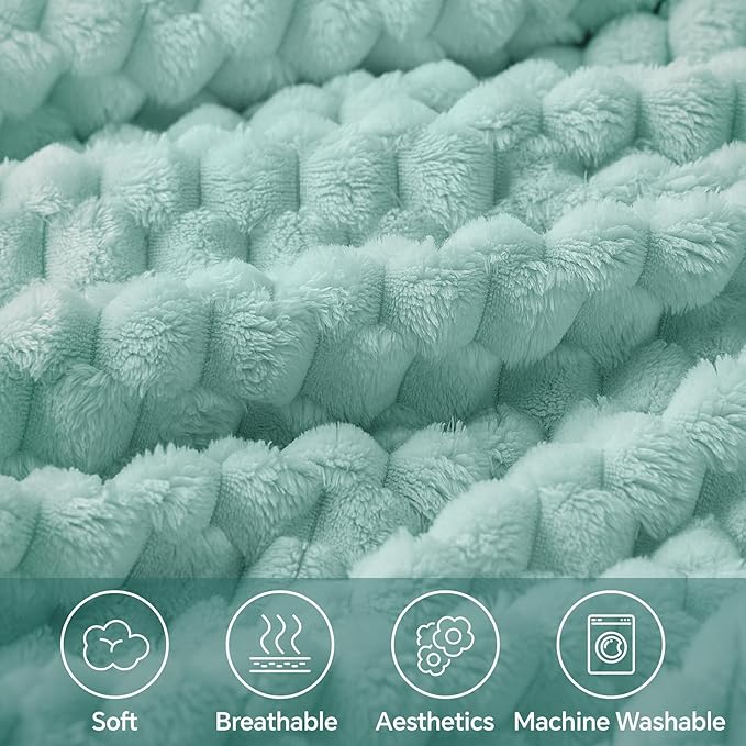 BEDELITE Haze Blue Throw Blanket - Image 3
