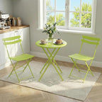 GarveeLife 3 Piece Patio Bistro Set, Folding Patio Bistro Table and Chairs Set - Image 3