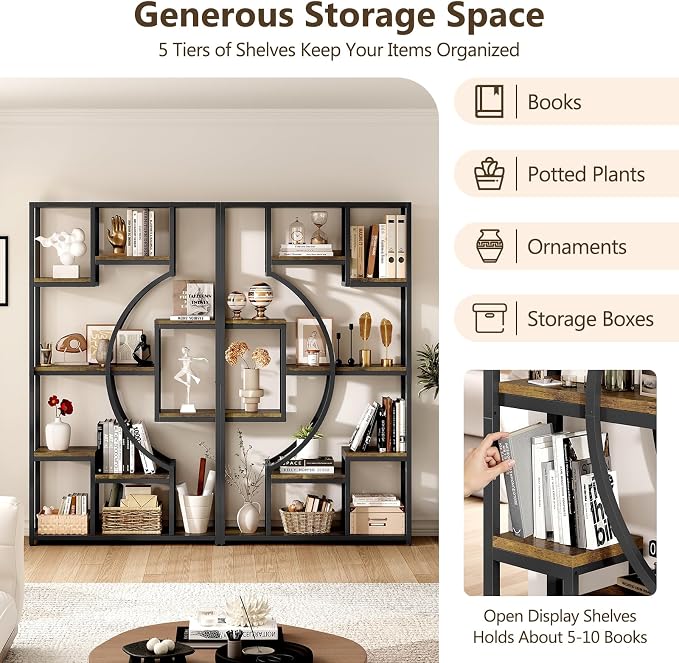 LGHM Industrial 5-Tier Bookshelf - Image 3