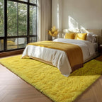 Yellow Rugs for Living Room Bedroom, 5x8 Fluffy Bedside Area Rug, Soft Plush - Image 5