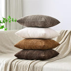 Set of 4 Soft Textured Decorative Throw Pillow Covers 22x22 Inch Cozy Farmhouse - Image 3
