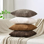 Set of 4 Soft Textured Decorative Throw Pillow Covers 24x24 Inch Cozy Farmhouse - Image 3
