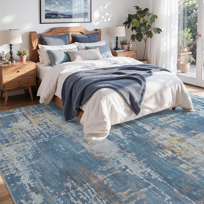 4x6 Ft Area Rugs for Living Room, Soft Non-Slip Washable Rugs Modern Abstract - Image 4