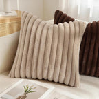 decorUhome Fall Faux Fur Throw Pillow Covers 12x20 Set of 2 Dark Brown | - Image 5