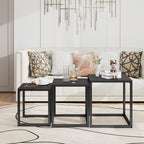 Nesting Table Set of 3 Side Tables, Modern Coffee Table Stacking End Table - Image 2