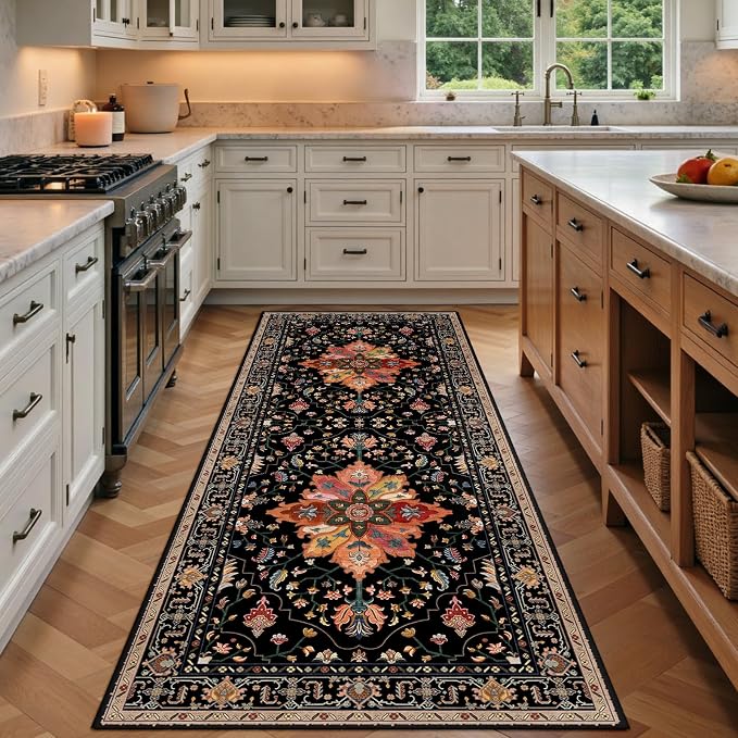 RELEANY Washable Area Rug, Runner 3'x8', Water Repellent, Pet Friendly by RELEANY