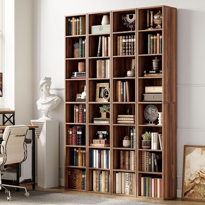 IRONCK Tall Narrow Bookshelf 8 Tiers 71in Set of 2, Compact Corner Bookcase - Image 7