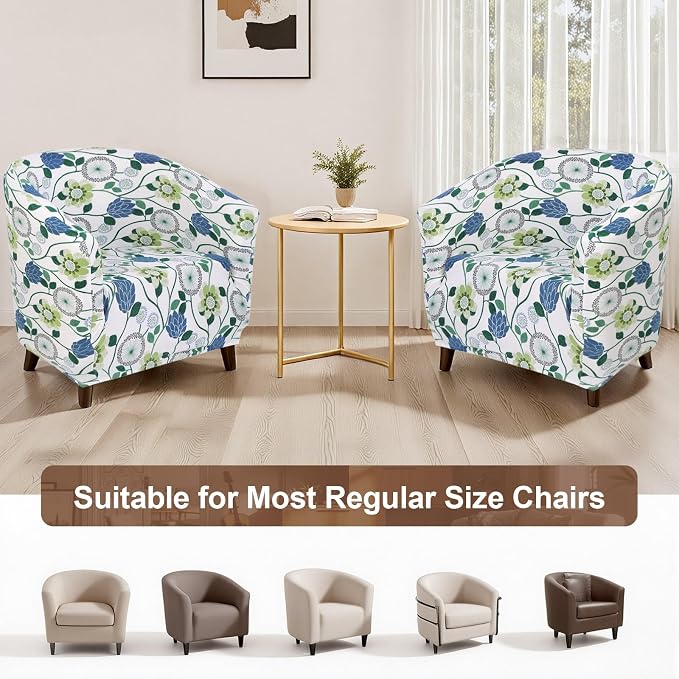 SearchI Club Chair Slipcover Stretch Barrel Chair Covers Printed Tub Chair - Image 7