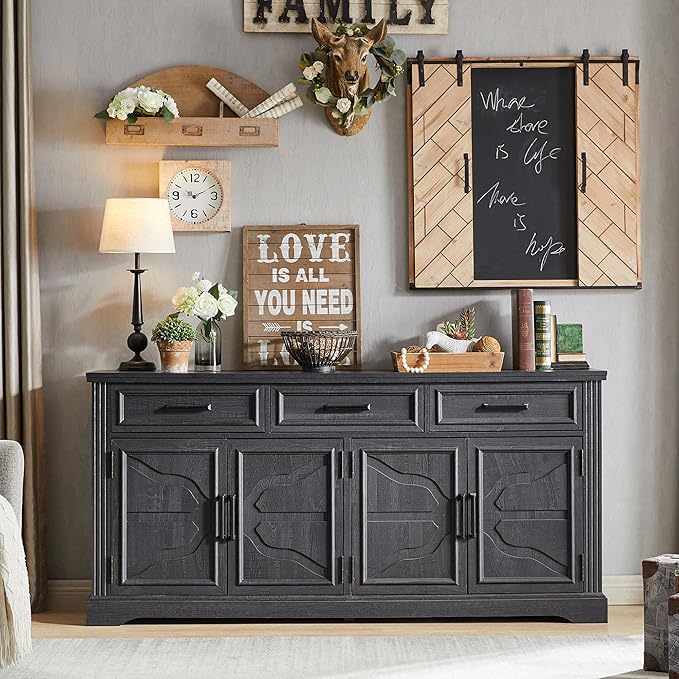 JXQTLINGMU 66" Farmhouse Buffet Cabinet - Image 5