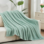 NEWCOSPLAY Fleece Ribbed Cozy Throw Blanket - Image 3