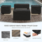 UDPATIO Aluminum Patio Furniture Set, Faux Wood Grain Modern Outdoor Furniture - Image 9