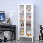 UNICOLY Display Cabinet with Glass Doors, Glass Display Cabinet 4-Tier - Image 7