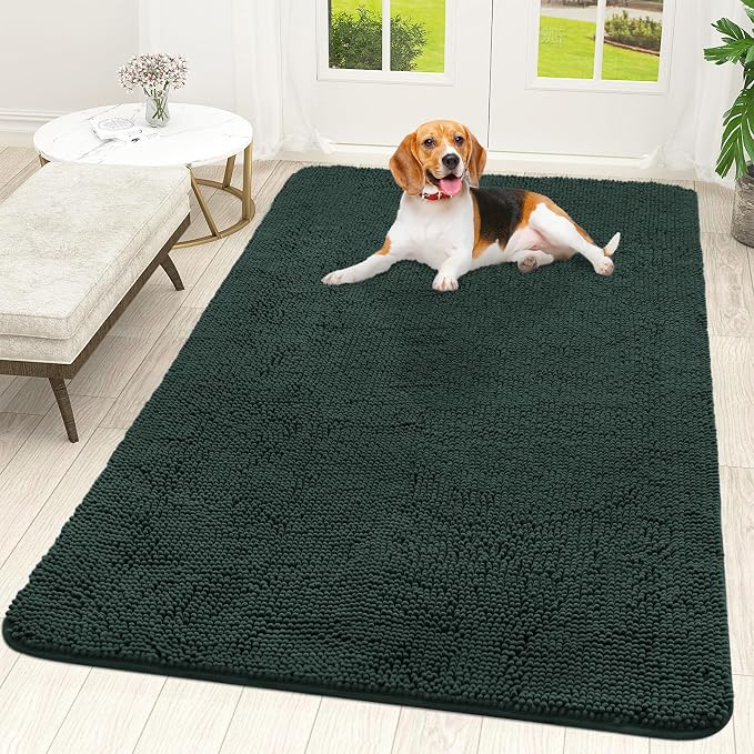 OLANLY Dog Door Mat for Muddy Paws 59x35, Super Absorbent Chenille Mud Mat | by OLANLY