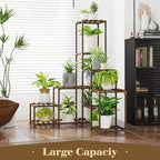 Bamworld Plant Stand Indoor Corner Plant Shelf Wood Plant Holder 13 Pots - Image 5