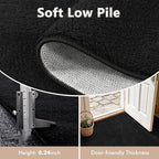 2x6 Black Solid Runner Rug Washable Non-Slip - Image 4