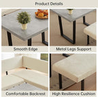 HIPIHOM 3-Piece Corner Dining Table Set - Image 5
