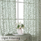 Sage Green Semi Sheer Curtains 84 inches Long - Image 2
