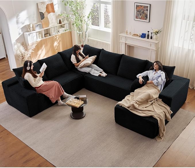 Cloud Sectional Couch with L-Shape Chaise, Modern Modular Comfy Sofa with Deep by Lakifun