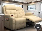 Reclining Loveseat with Pebble Texture Fabric, Loveseat Recliner with USB/Type by FurgattiEnjoyYourLife