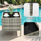 GarveeHome 3-Piece Patio Bistro Set, PE Rattan Outdoor Conversation Furniture - Image 4